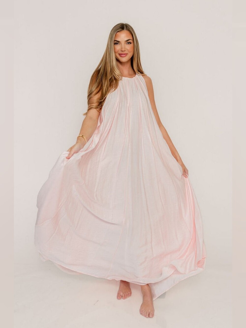 NWT Worth Collective Pale Pink Becca Maxi Dress Size XL - Bump Friendly